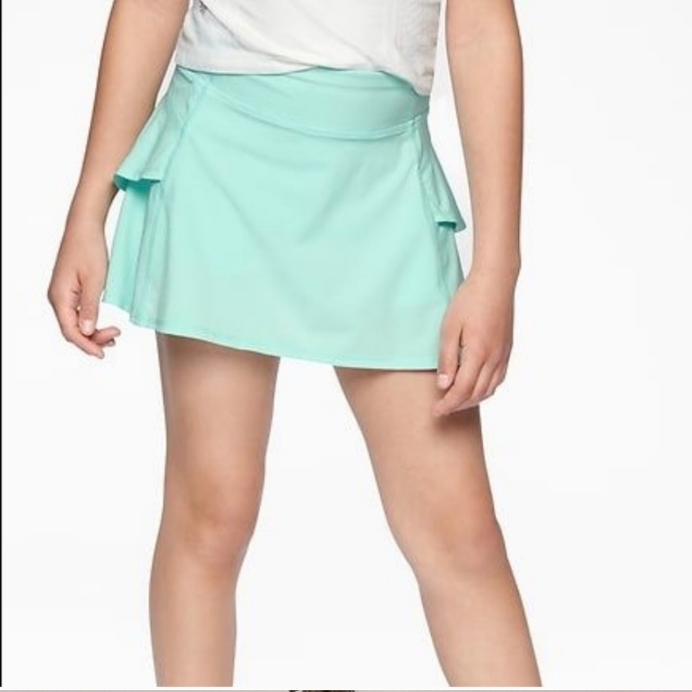 NWT!! Athleta Girl Super Skort Aqua/print color (Size XL/14)